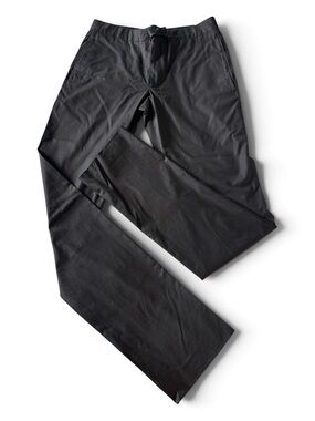 Hermès Black Cotton Trousers w/ Lizard Leather Closure - FR44 (fits US 32/33)